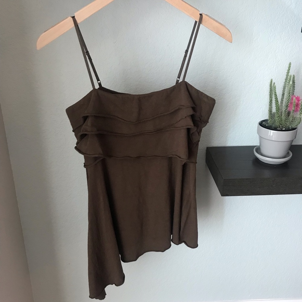 Max Studio Asymmetrical Ruffle Cami